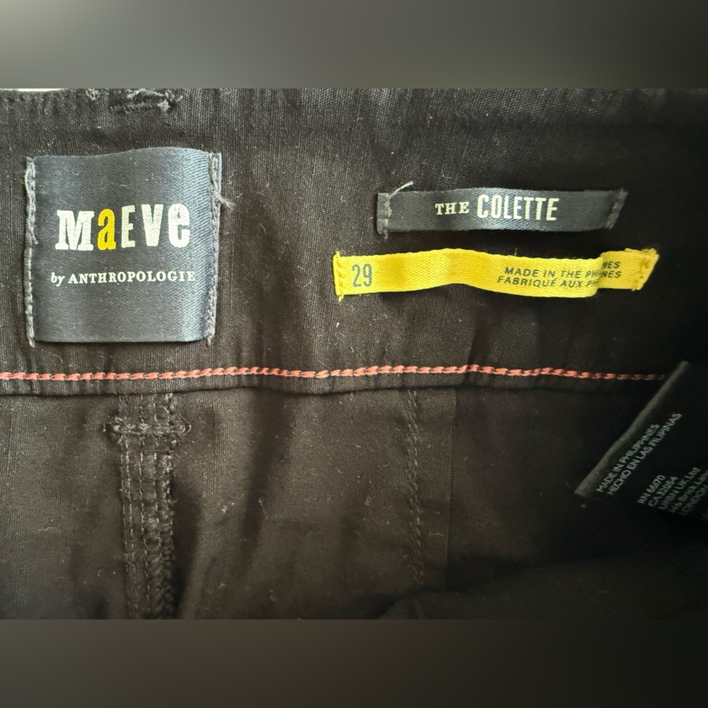 Anthropologie Maeve Black Wide-Leg High-Rise Pants - Picture 4 of 4